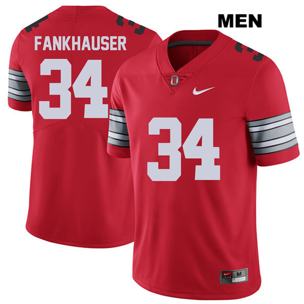Ohio State Buckeyes Men's Owen Fankhauser #34 Red Authentic Nike 2018 Spring Game College NCAA Stitched Football Jersey AK19A81EF